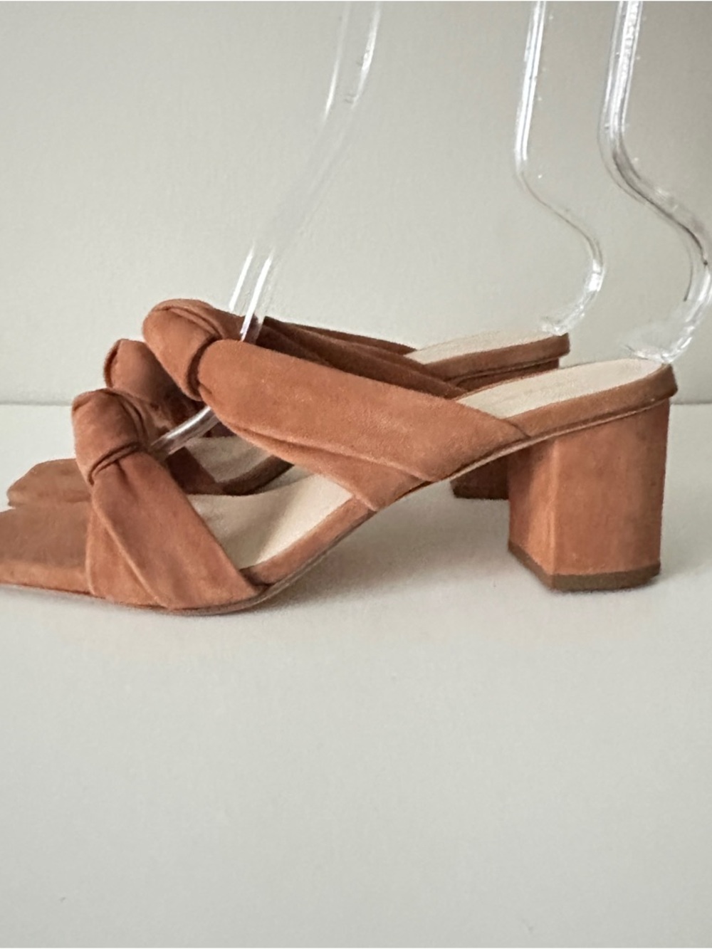 NEW Andre Assous Darling Brown Suede Block Heel Women's Sandal Sz 9
